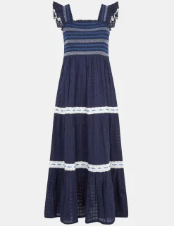 Pure Cotton Square Neck Maxi Beach Dress