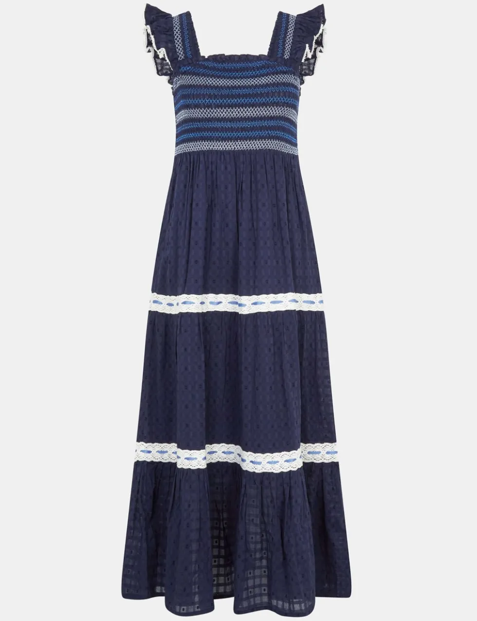 Pure Cotton Square Neck Maxi Beach Dress
