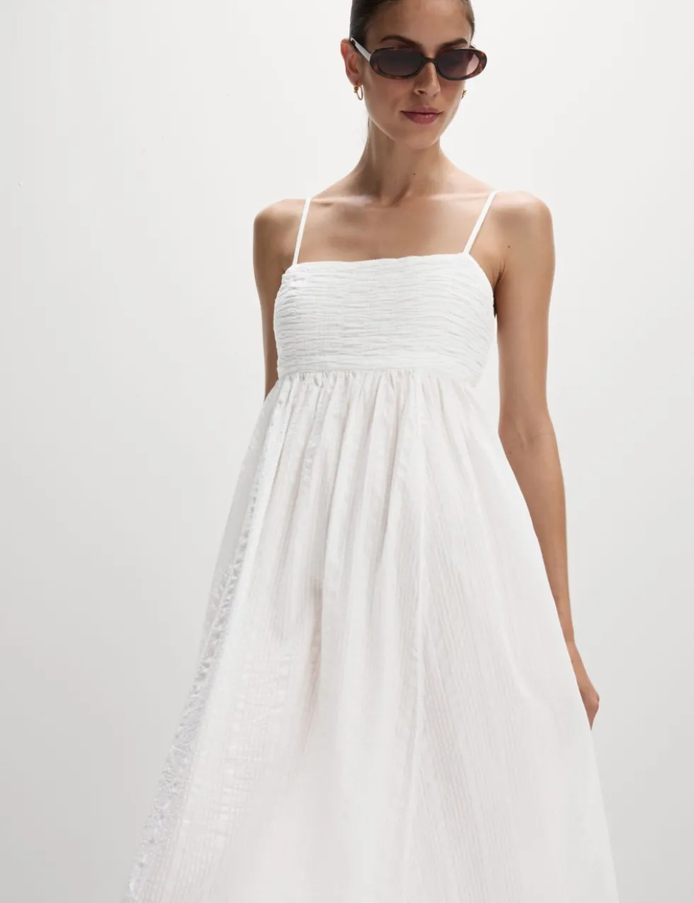 Pure Cotton Square Neck Maxi Beach Dress