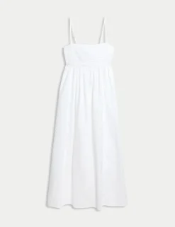 Pure Cotton Square Neck Maxi Beach Dress