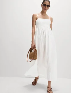 Pure Cotton Square Neck Maxi Beach Dress