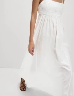 Pure Cotton Square Neck Maxi Beach Dress