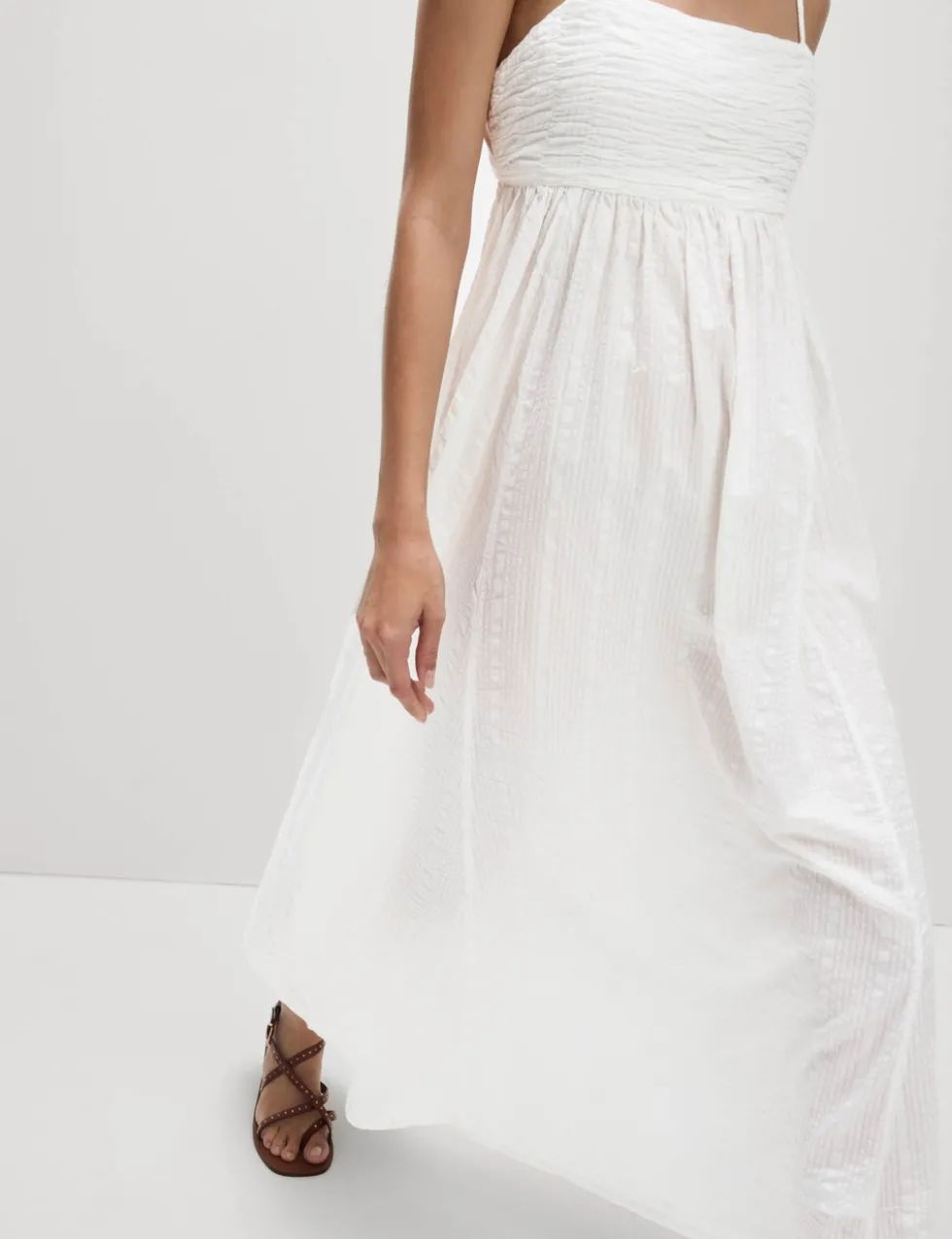 Pure Cotton Square Neck Maxi Beach Dress