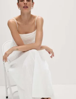 Pure Cotton Square Neck Maxi Beach Dress