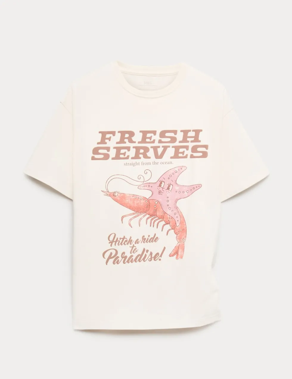 Pure Cotton Starfish Graphic T-Shirt (6-16 Yrs)