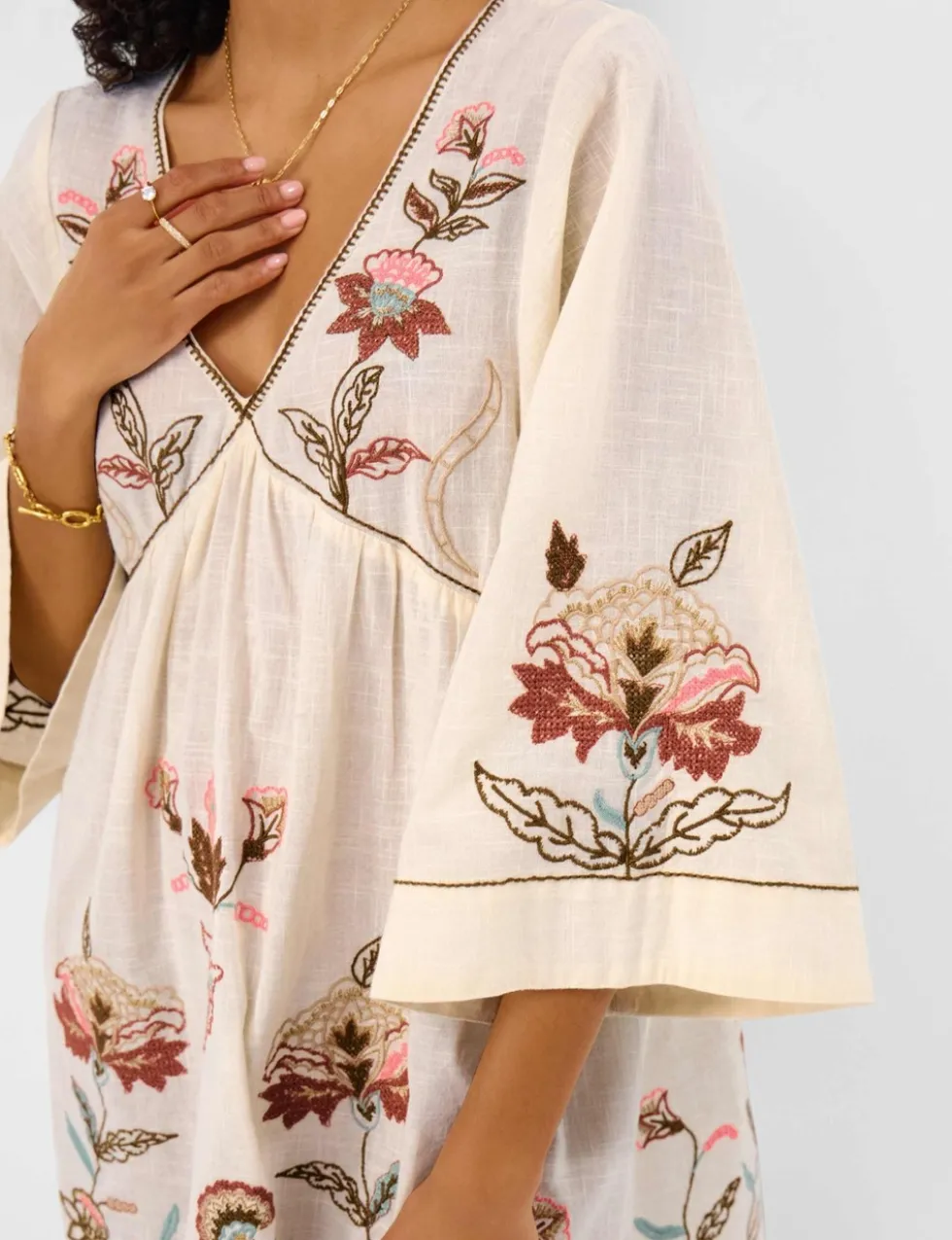 Pure Cotton Statement Embellished Kaftan
