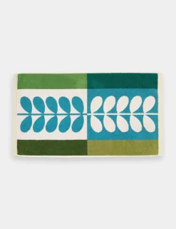 Pure Cotton Stem Check Bath Mat