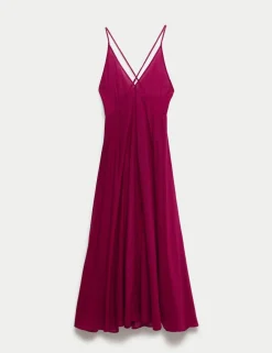 Pure Cotton Strappy V-Neck Maxi Beach Dress