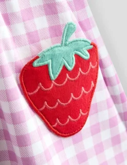 Pure Cotton Strawberry Applique Dress (6 Mths-7 Yrs)