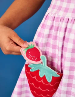 Pure Cotton Strawberry Applique Dress (6 Mths-7 Yrs)