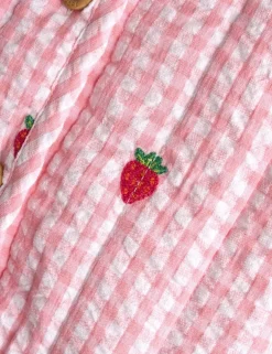 Pure Cotton Strawberry Gingham Quilted Jacket