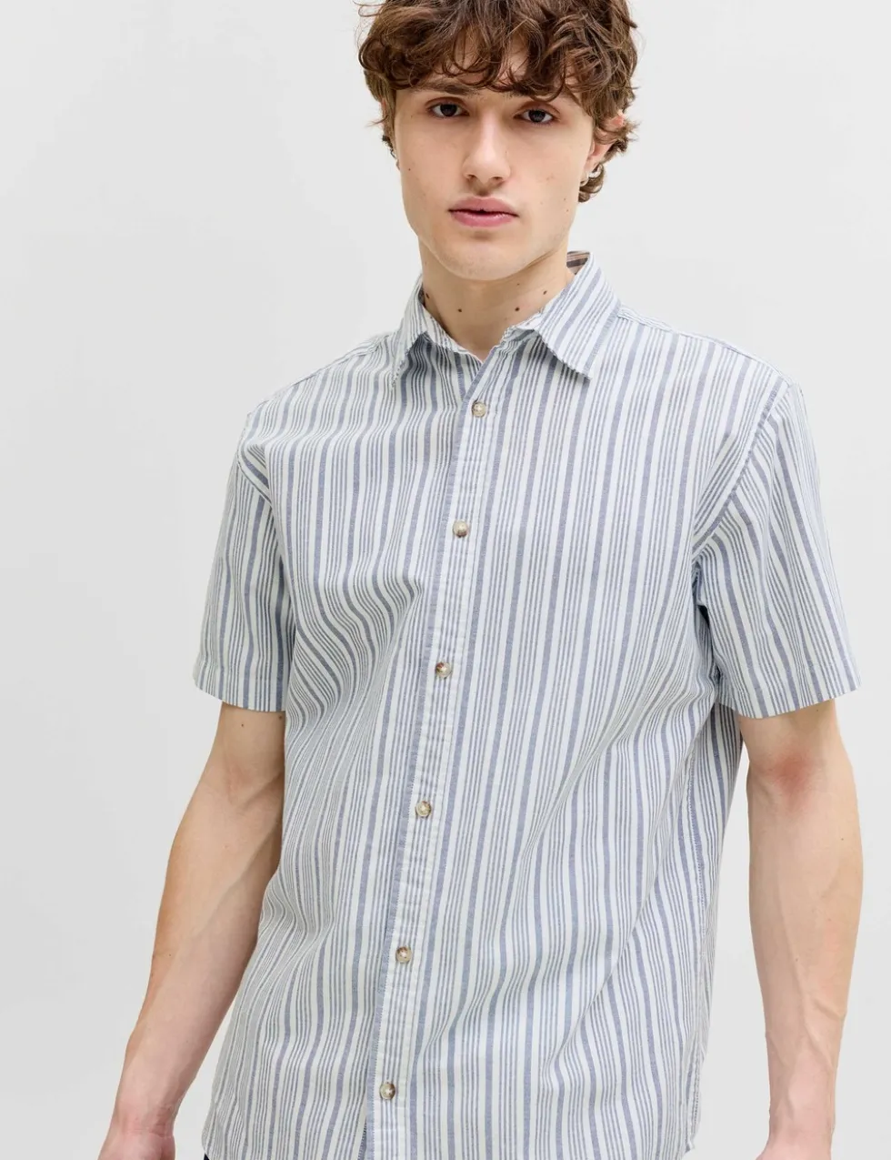 Pure Cotton Stripe Short Sleeve Shirt