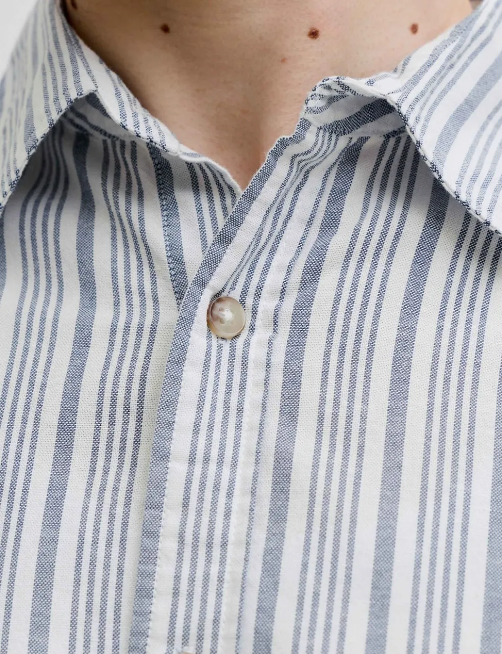 Pure Cotton Stripe Short Sleeve Shirt