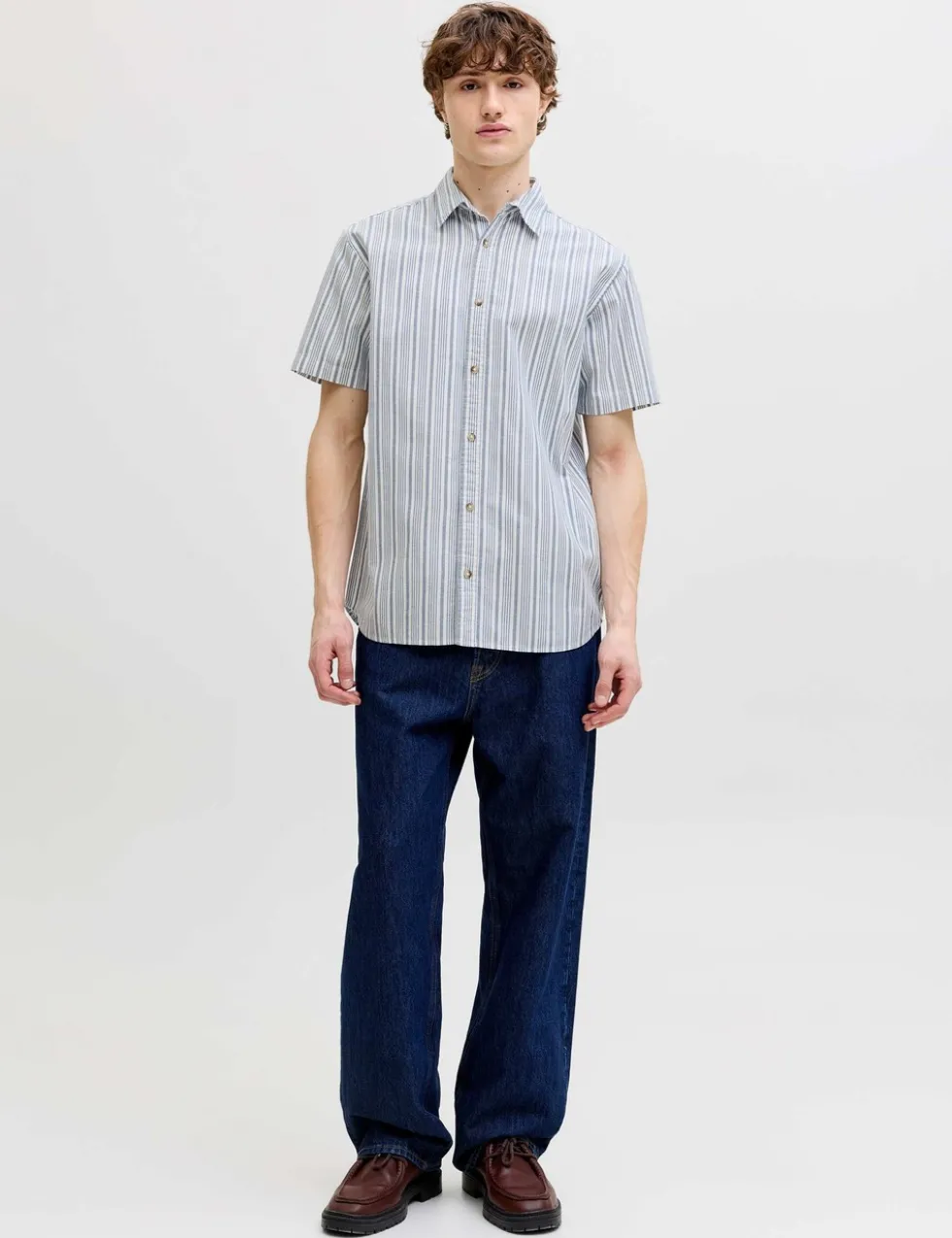 Pure Cotton Stripe Short Sleeve Shirt