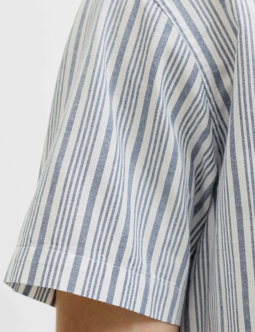 Pure Cotton Stripe Short Sleeve Shirt