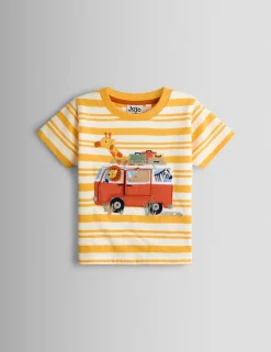 Pure Cotton Striped Appliqué T-Shirt (6 Mths - 7 Yrs)