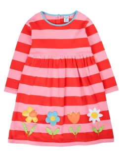 Pure Cotton Striped Appliqué Dress (1-10 Yrs)