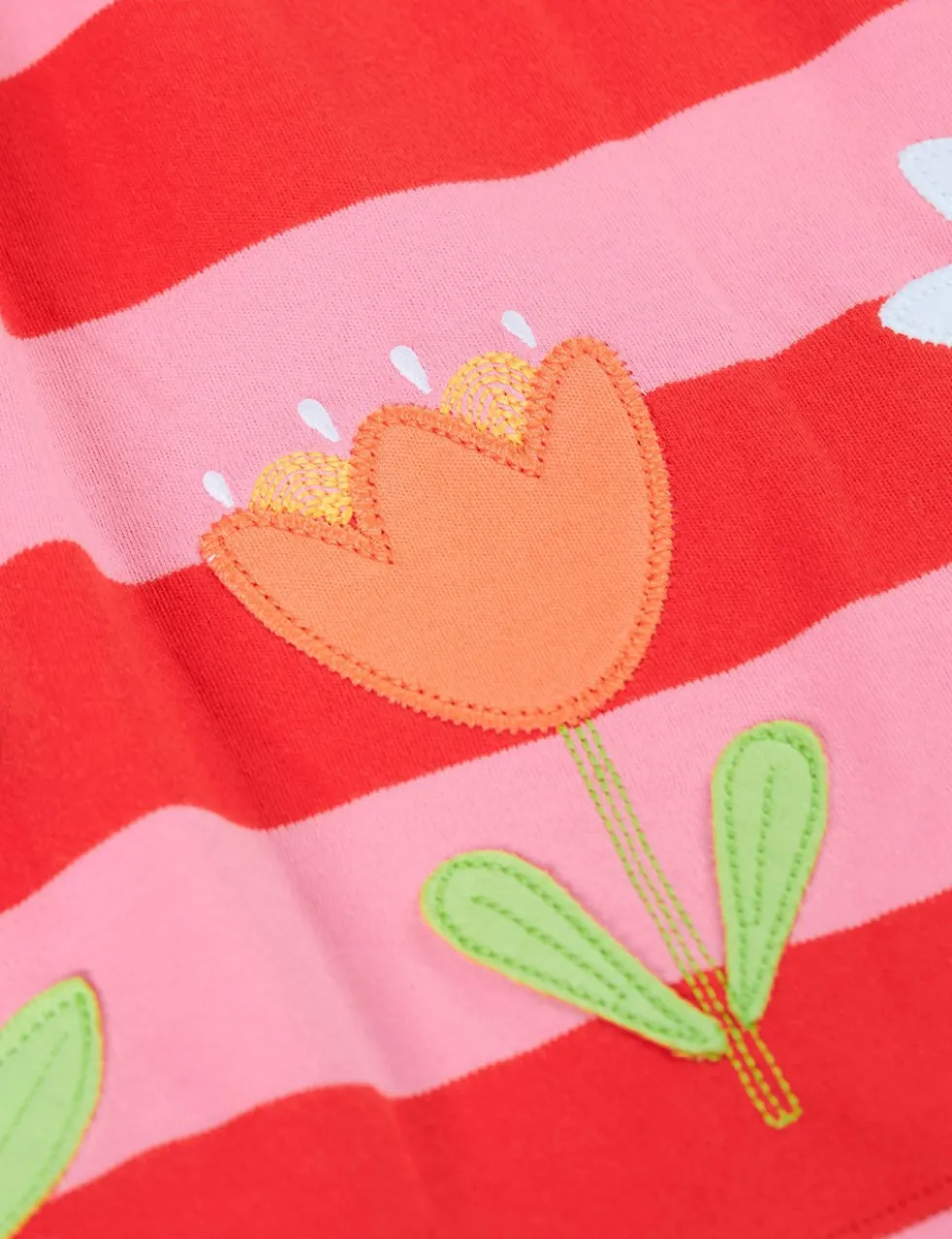 Pure Cotton Striped Appliqué Dress (1-10 Yrs)