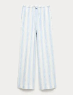 Pure Cotton Striped Beach Trousers