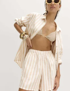 Pure Cotton Striped Beach Shorts