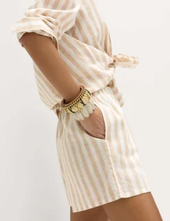 Pure Cotton Striped Beach Shorts