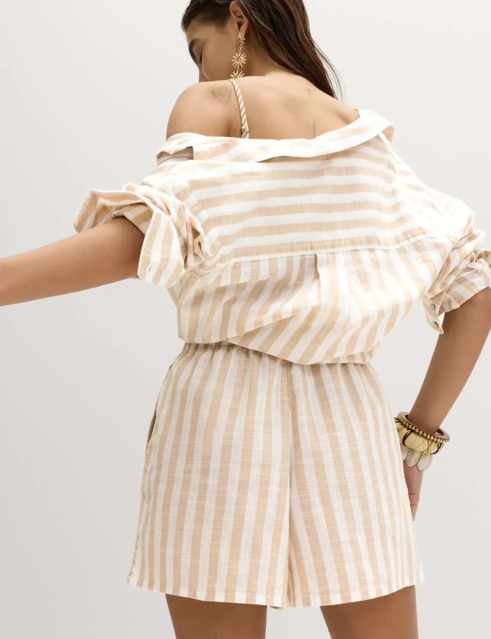 Pure Cotton Striped Beach Shorts