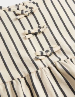 Pure Cotton Striped Bow Dress (2-8 Yrs)