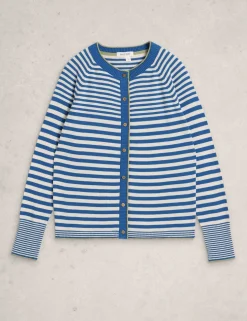 Pure Cotton Striped Button Through Cardigan