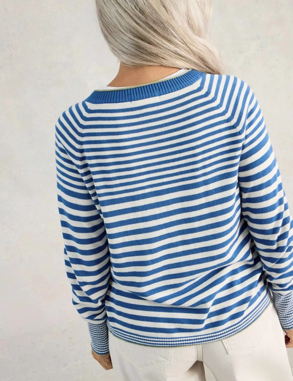 Pure Cotton Striped Button Through Cardigan