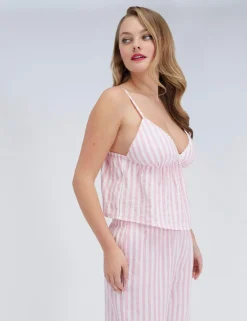 Pure Cotton Striped Cami Pyjama Set