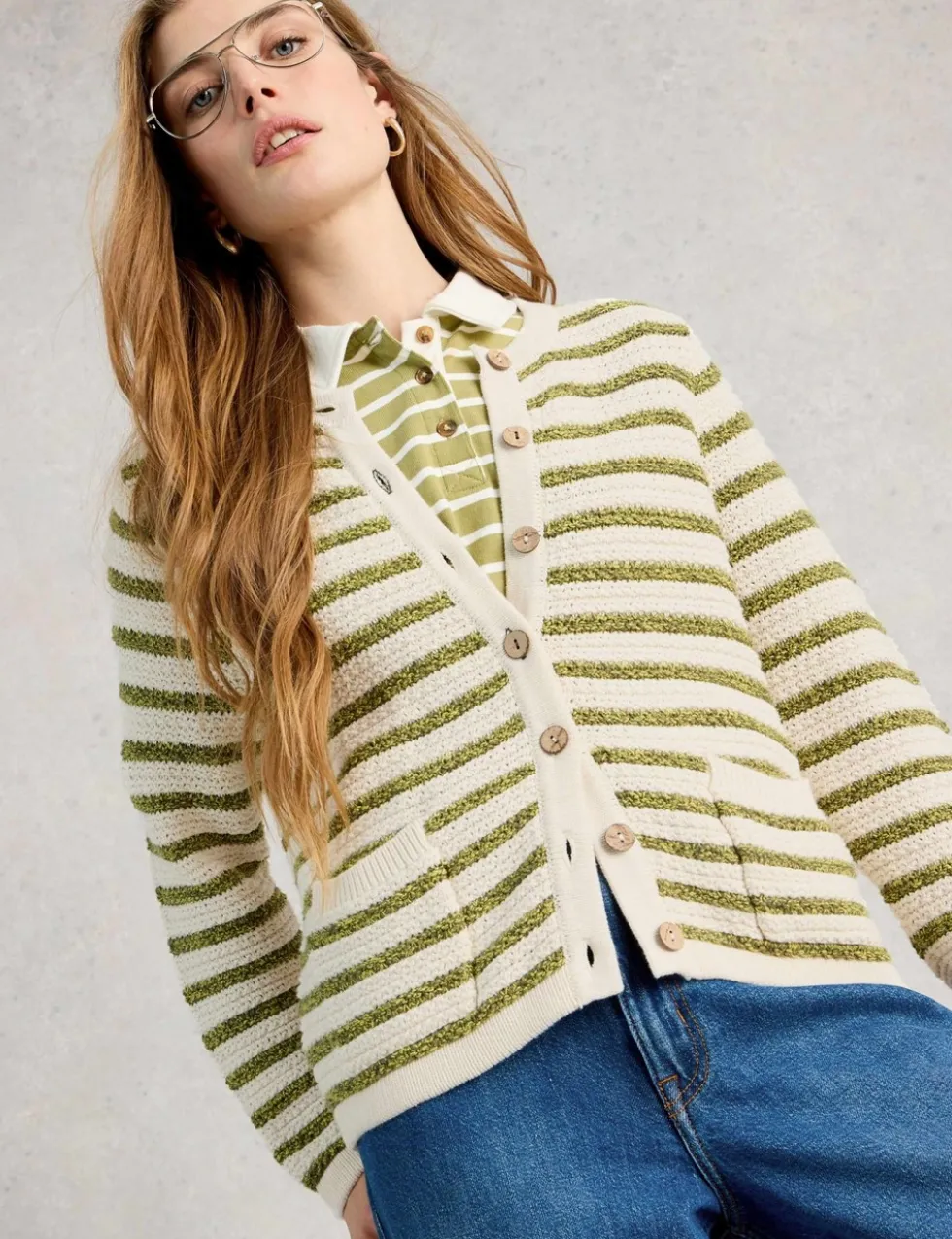 Pure Cotton Striped Cardigan