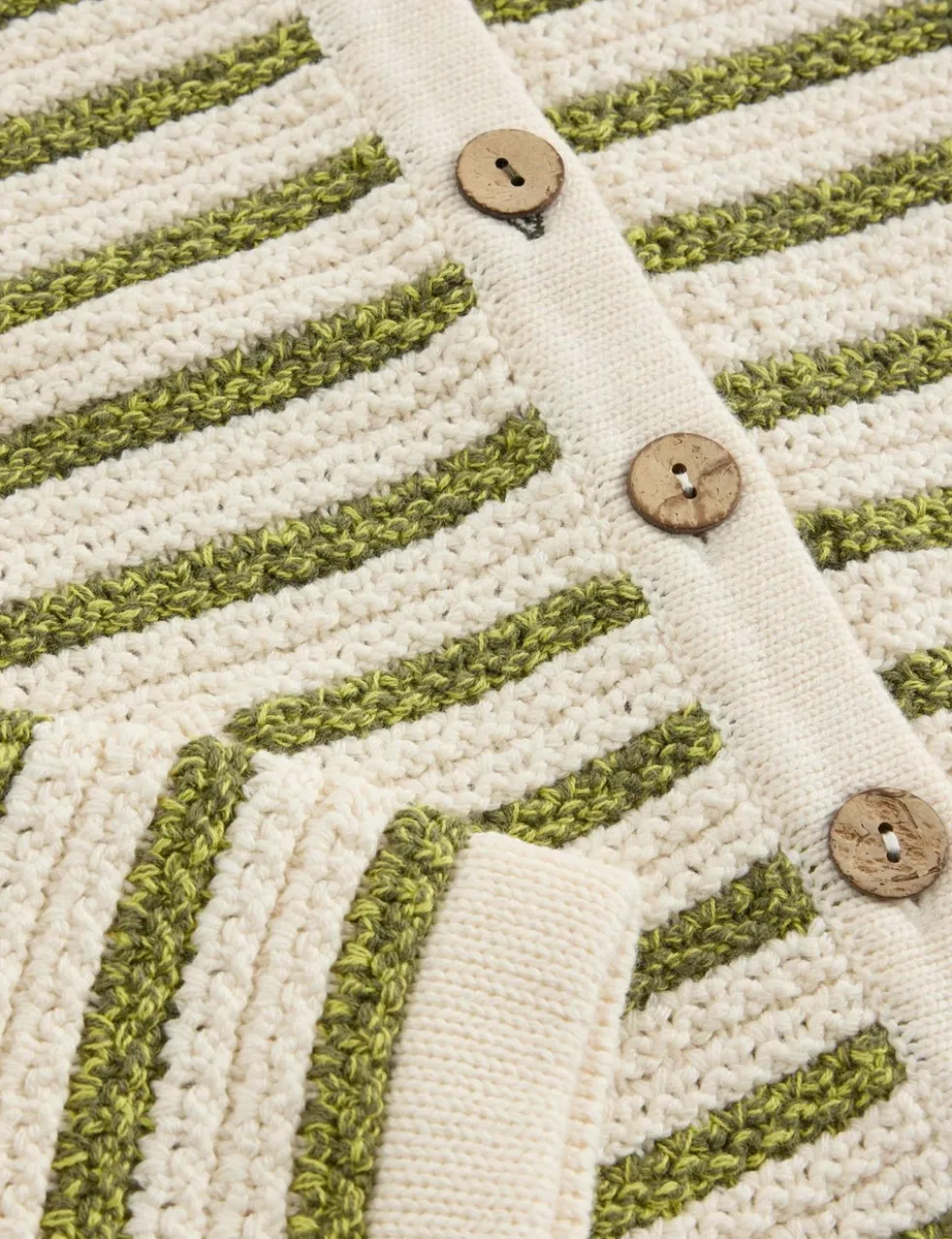 Pure Cotton Striped Cardigan