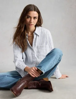 Pure Cotton Striped Collared Shirt
