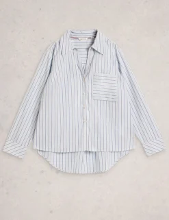 Pure Cotton Striped Collared Shirt