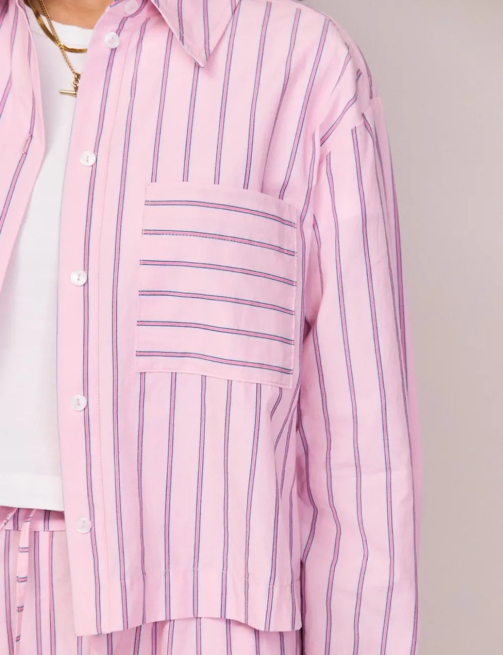 Pure Cotton Striped Collared Shirt