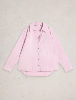Pure Cotton Striped Collared Shirt
