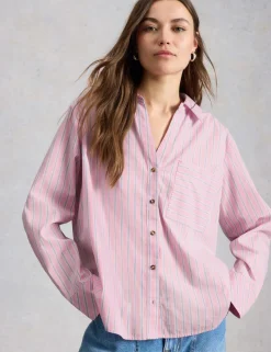 Pure Cotton Striped Collared Shirt