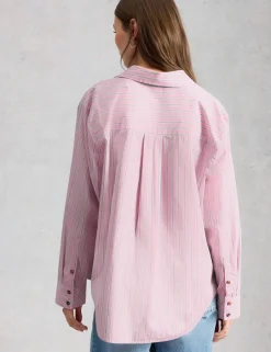 Pure Cotton Striped Collared Shirt