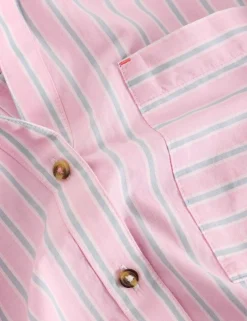 Pure Cotton Striped Collared Shirt