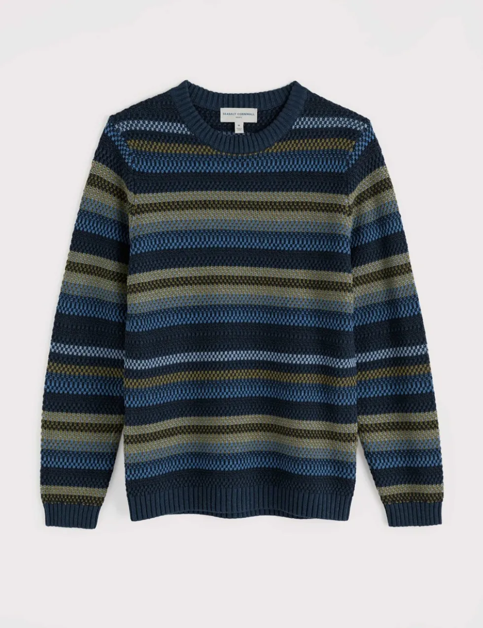 Pure Cotton Striped Crew Neck Jumpers