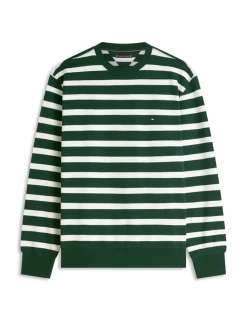Pure Cotton Striped Crew Neck Sweatshirt