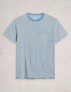 Pure Cotton Striped Crew Neck T-Shirt