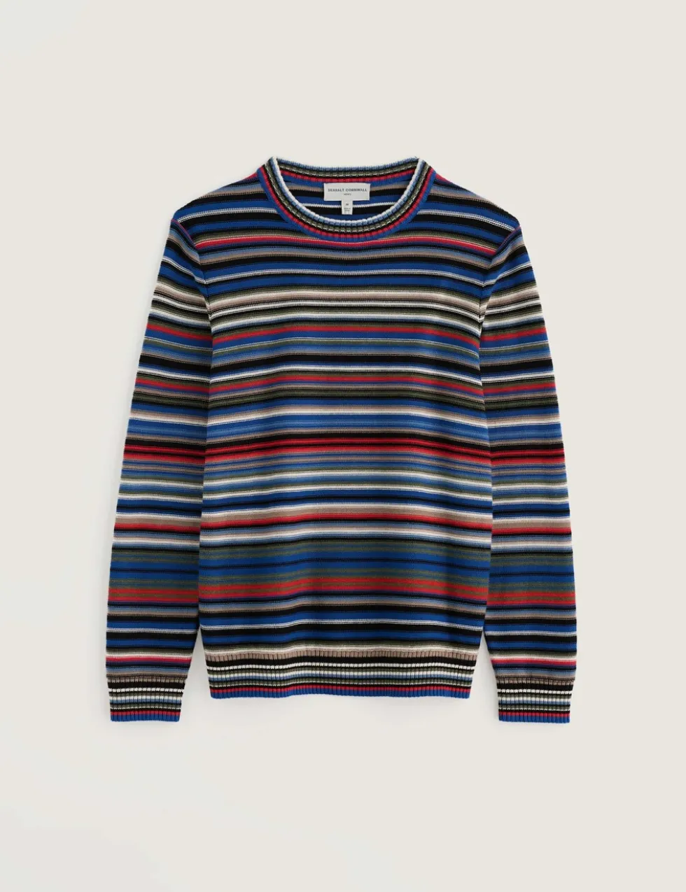 Pure Cotton Striped Crew Neck Jumper