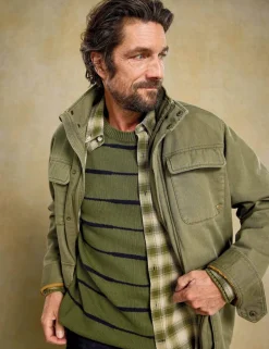 Pure Cotton Striped Crew Neck Jumper