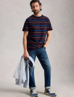 Pure Cotton Striped Crew Neck T-Shirt