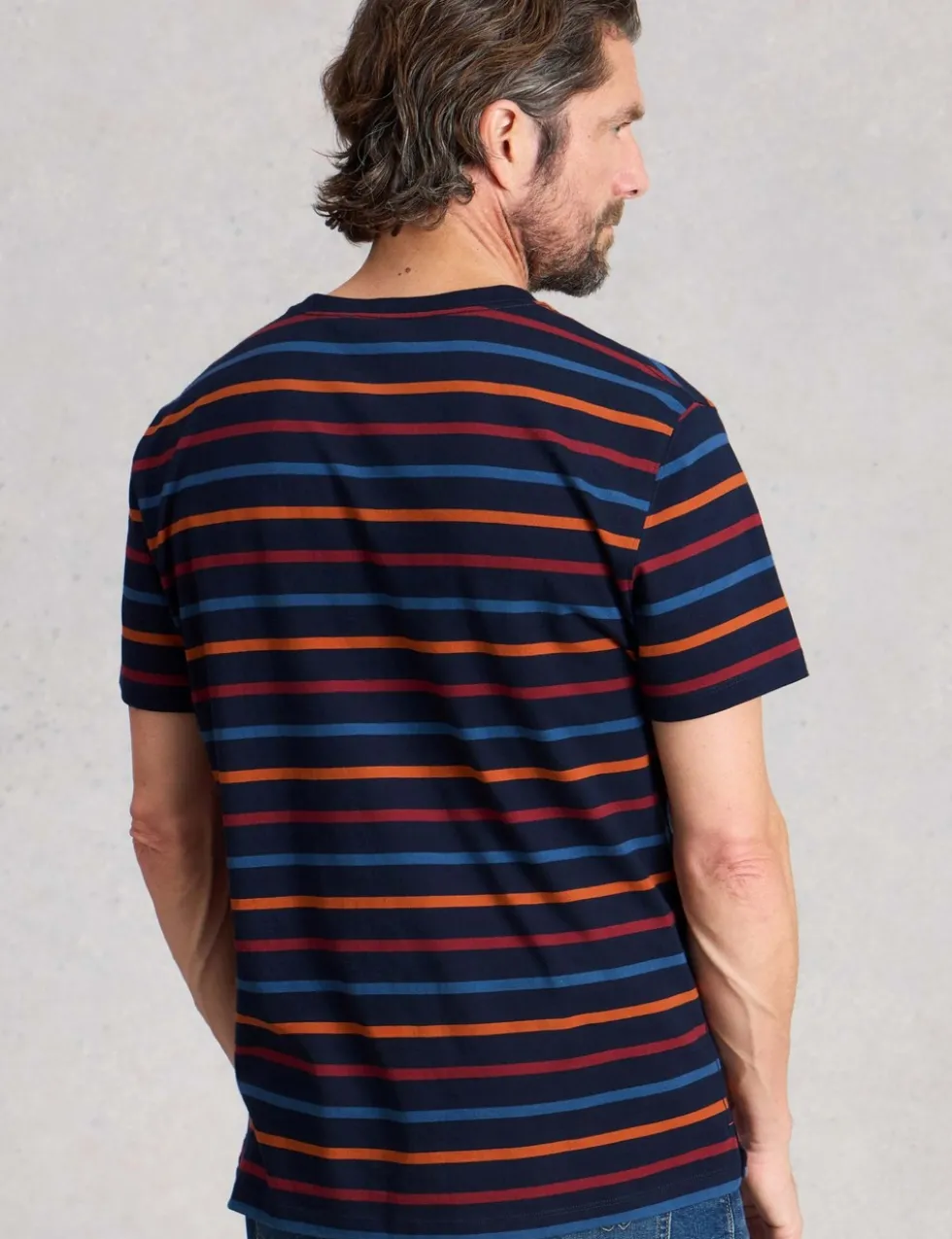Pure Cotton Striped Crew Neck T-Shirt