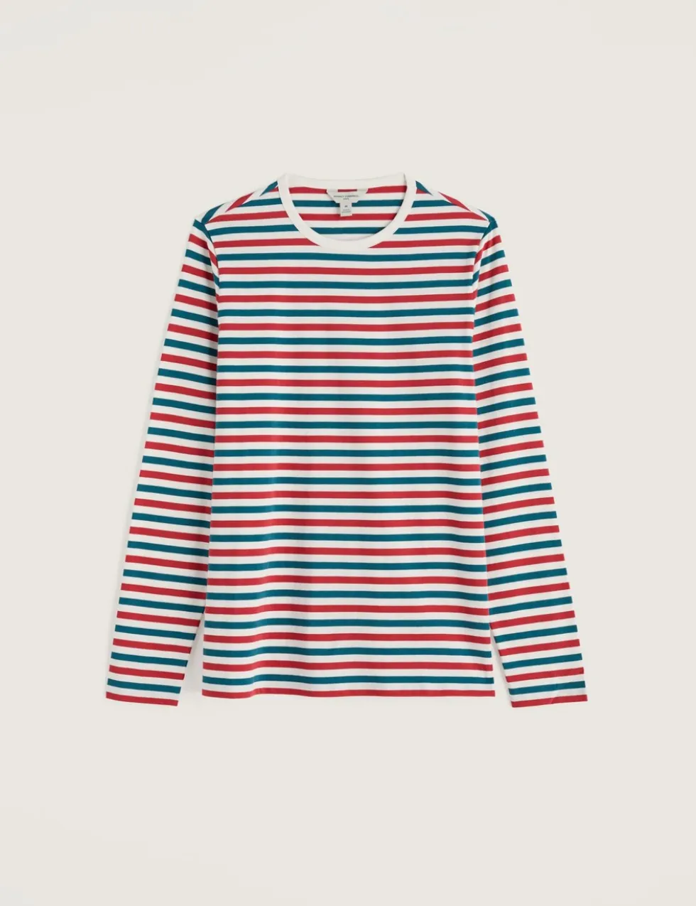 Pure Cotton Striped Crew Neck Top