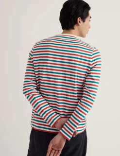 Pure Cotton Striped Crew Neck Top