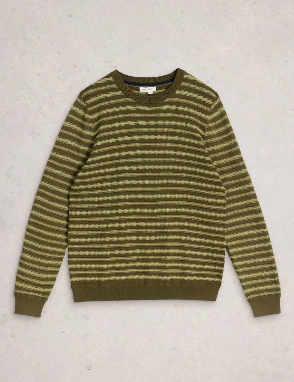 Pure Cotton Striped Crew Neck Jumper
