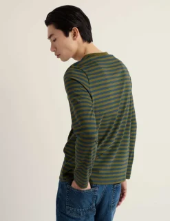Pure Cotton Striped Crew Neck Top